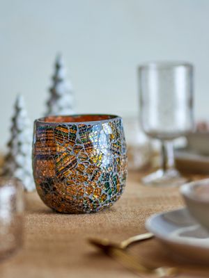 Värmeljushållare Guld Återvunnet glas Fikayo | Bloomingville