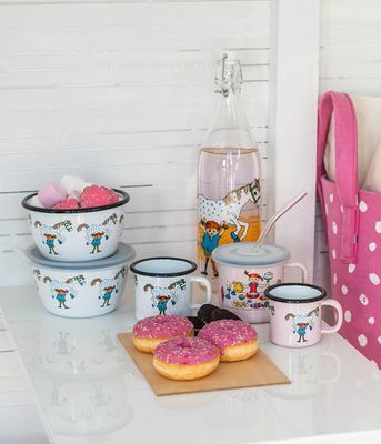 Muurla Pippi Emaljskål Pippi och Hästen 6 dl