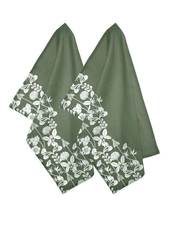 Svanefors De Mina Kökshandduk 2-pack Mossa 50x70 cm