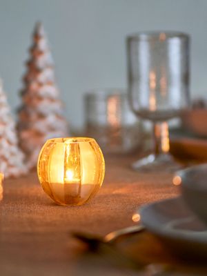 Värmeljushållare Guld Återvunnet glas Felisia | Bloomingville