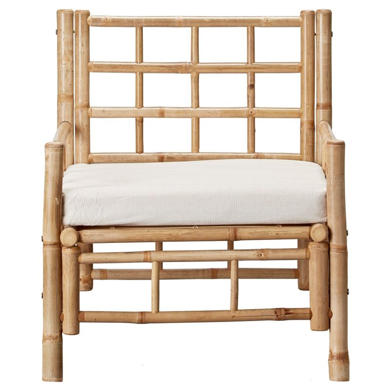 Stol Mandisa Natur/Vit Bambu/Kanvas Lene Bjerre
