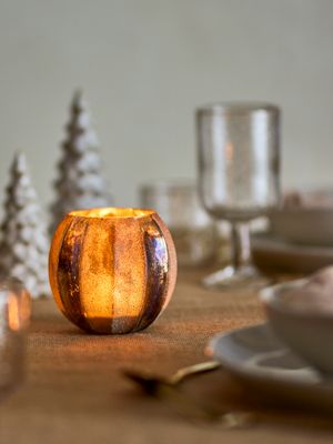 Värmeljushållare Guld Återvunnet glas Felecia | Bloomingville