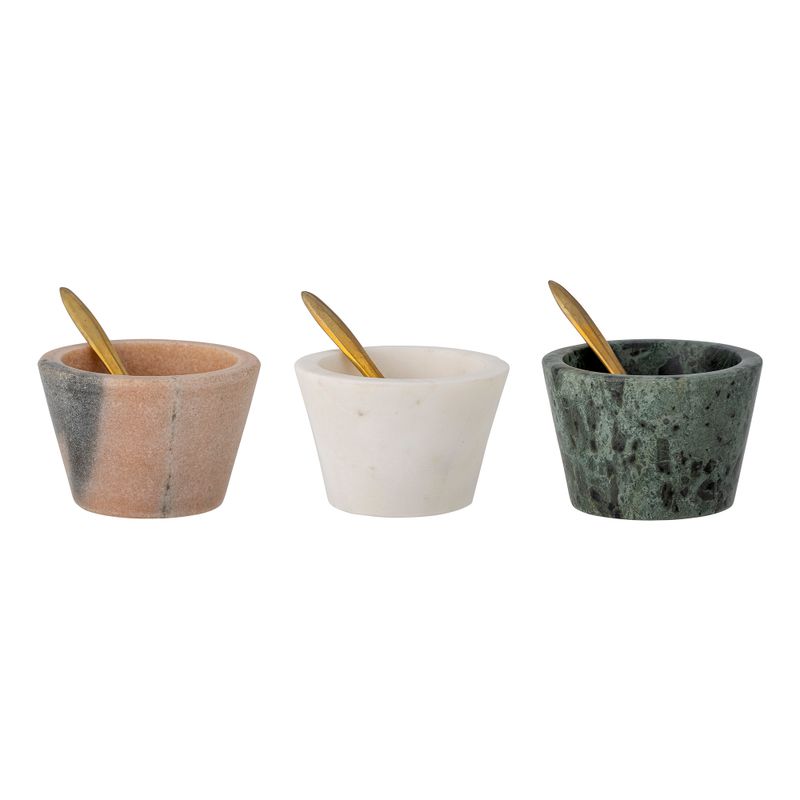 Saltburk med sked Rosa Marmor | Bloomingville Creative