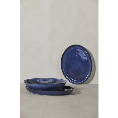 Lene Bjerre Amera Bricka Blå Stengods 40x30 cm