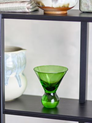 Bloomingville Corliss Cocktailglas, Grön, Glas Ø9,5xH11 cm, Set om 4