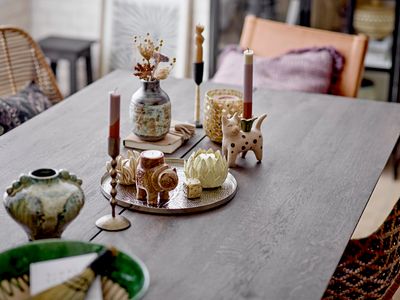 Ljusstake Brun Stengods Mamie Set om 2 | Bloomingville