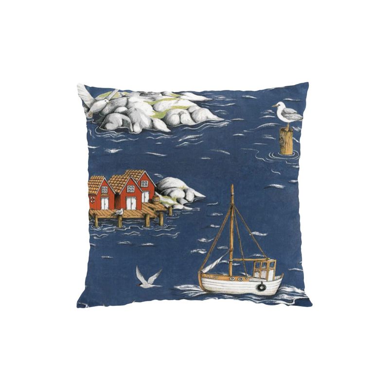 Fiskeskär mörkblå kuddfodral Arvidssons Textil