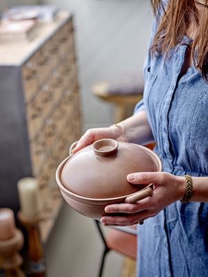 Ugnsform med lock Brun Stengods | Bloomingville Creative