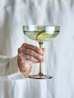 Bloomingville Aston Cocktailglas, Brons, Glas Ø12xH17 cm, Set om 4