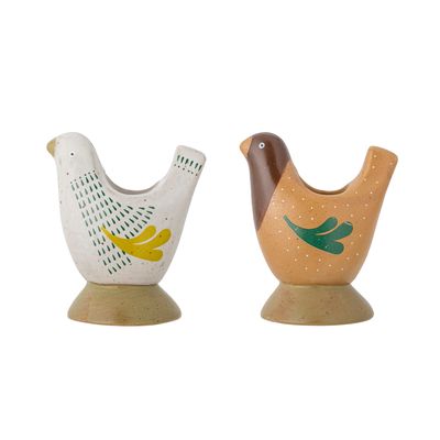 Ljusstake Brun Stengods Reem Set om 2 | Bloomingville