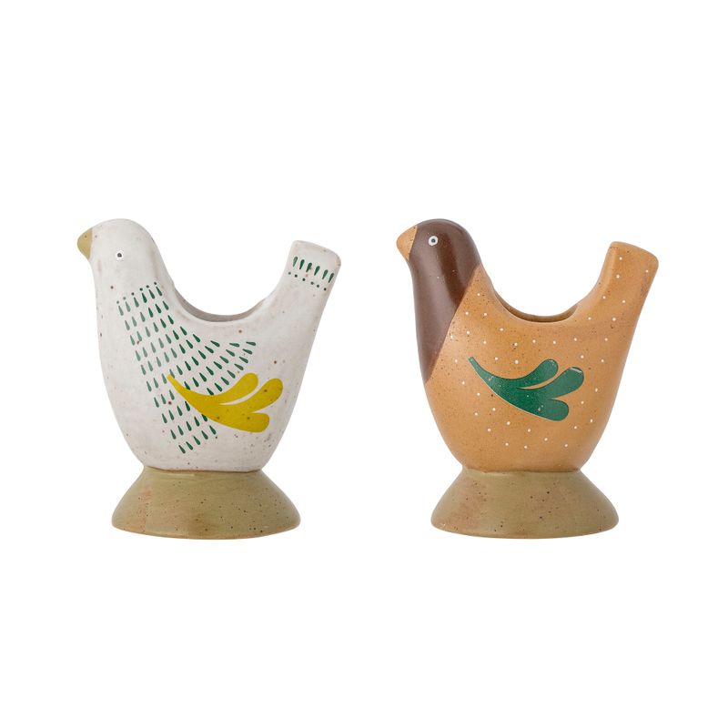 Ljusstake Brun Stengods Reem Set om 2 | Bloomingville