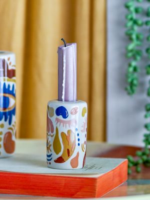 Ljusstake Orange Stengods Horus | Bloomingville