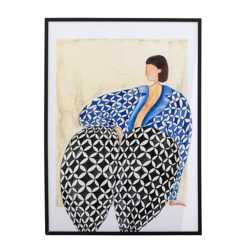 Illustration med ram Svart Furu Vivianne | Bloomingville
