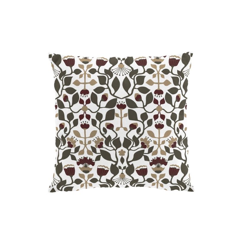 Blomstersnår brun kuddfodral Arvidssons Textil