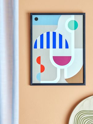 Illustration med ram Svart Furu Wine | Bloomingville