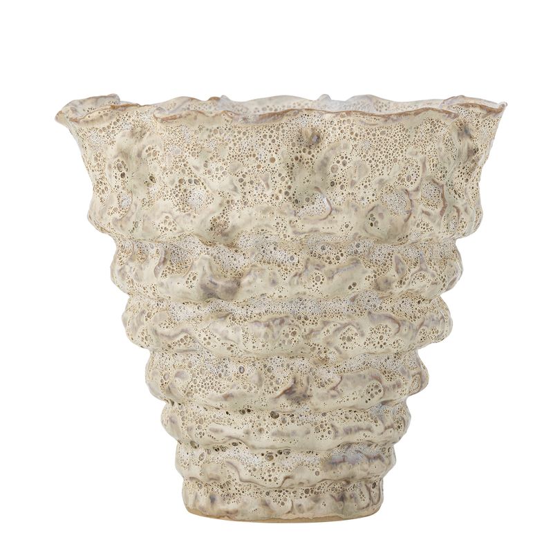 Bloomingville Colleen Blomkruka, Vit, Stengods Ø22,5xH21 cm