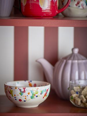 Bloomingville Freckles Skål, Röd, Stengods Ø11,5xH6 cm, Set om 4