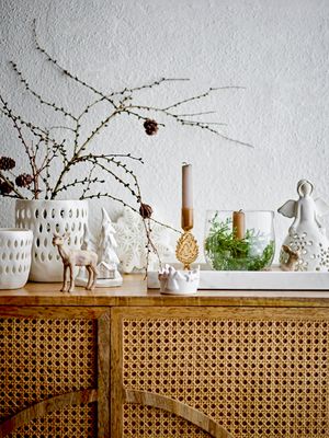 Värmeljushållare Vit Stengods Starry | Bloomingville