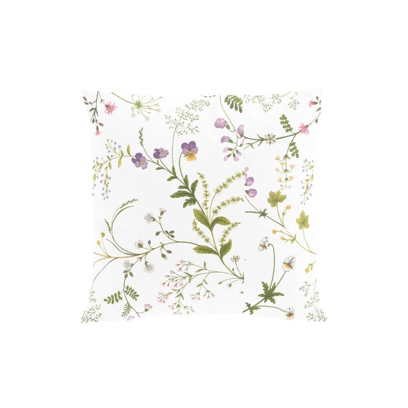 Blomsteryra offwhite/grön kuddfodral Arvidssons Textil