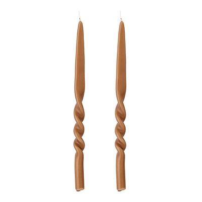 Ljus Brun Paraffin Twist Pack of 2 | Bloomingville