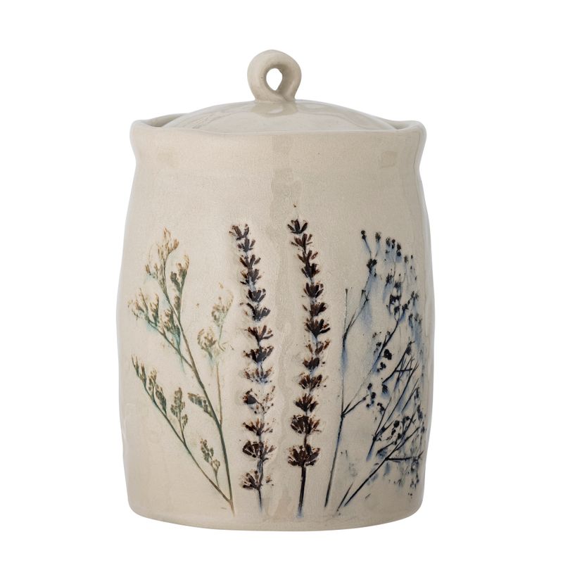 Burk med lock Natur Stengods Bea | Bloomingville