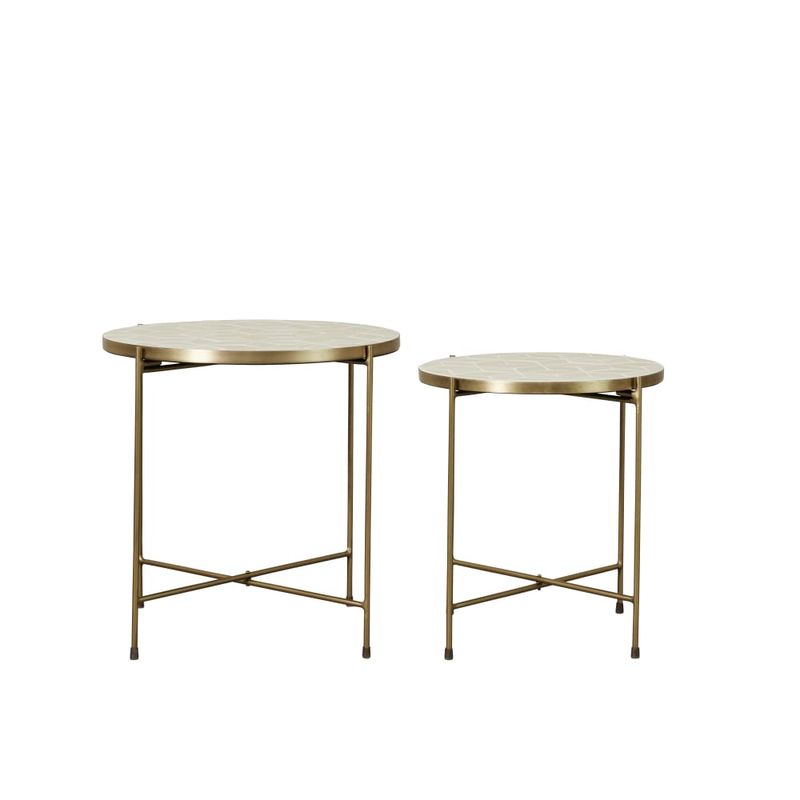 Sidobord Marcera Linne/Ljus Guld Lene Bjerre