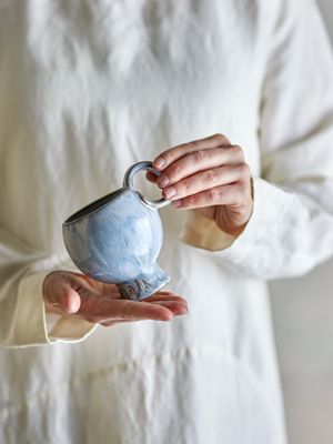 Bloomingville Avonlea Kopp, Blå, Stengods Ø9xH10,5 cm, Set om 4