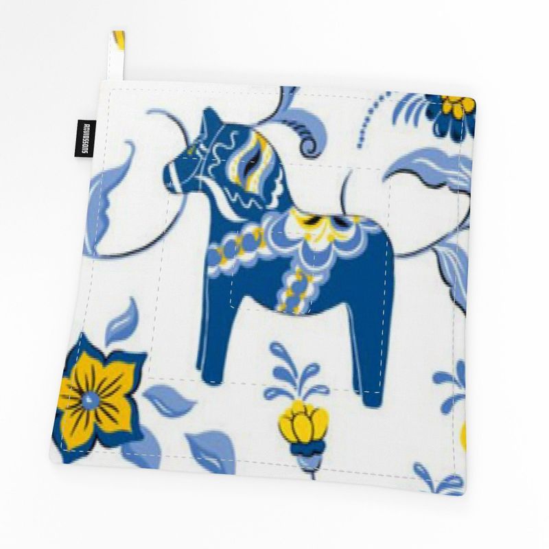 Leksand blå/gul grytlapp Arvidssons Textil