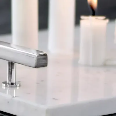 Hilke Collection Marmorbricka - Förnicklad Mässing