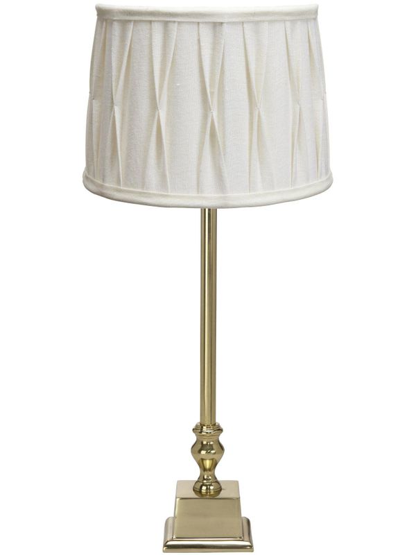 Linné Bordslampa med stygn Skärm 51cm Guld | PR Home