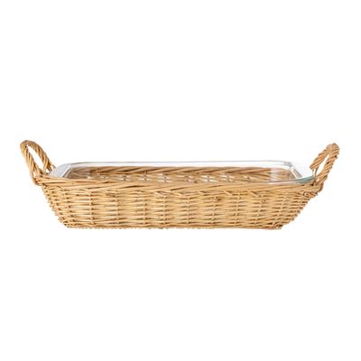 Ugnsform med korg Klar Glas Mariam | Bloomingville