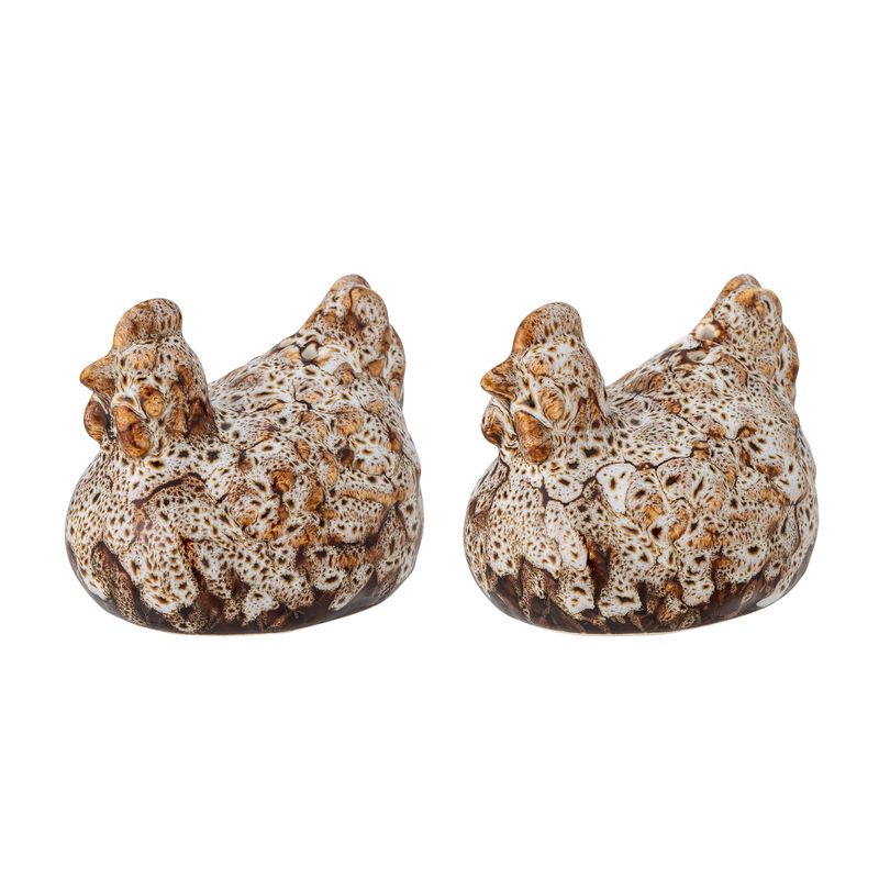 Salt- och pepparströare Brun Stengods Chicky Set | Bloomingville