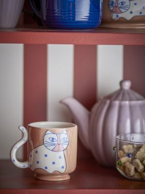 Bloomingville Missy Mugg, Brun, Stengods Ø8,5xH9 cm, Set om 4