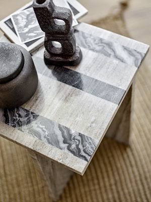 Clea Sidobord Brun Marmor H40cm Bloomingville