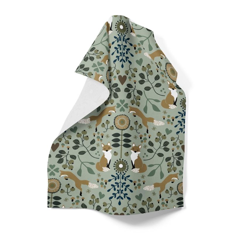 Rävstigen grön handduk Arvidssons Textil