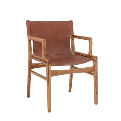 Fåtölj Brun Läder Ollie | Bloomingville