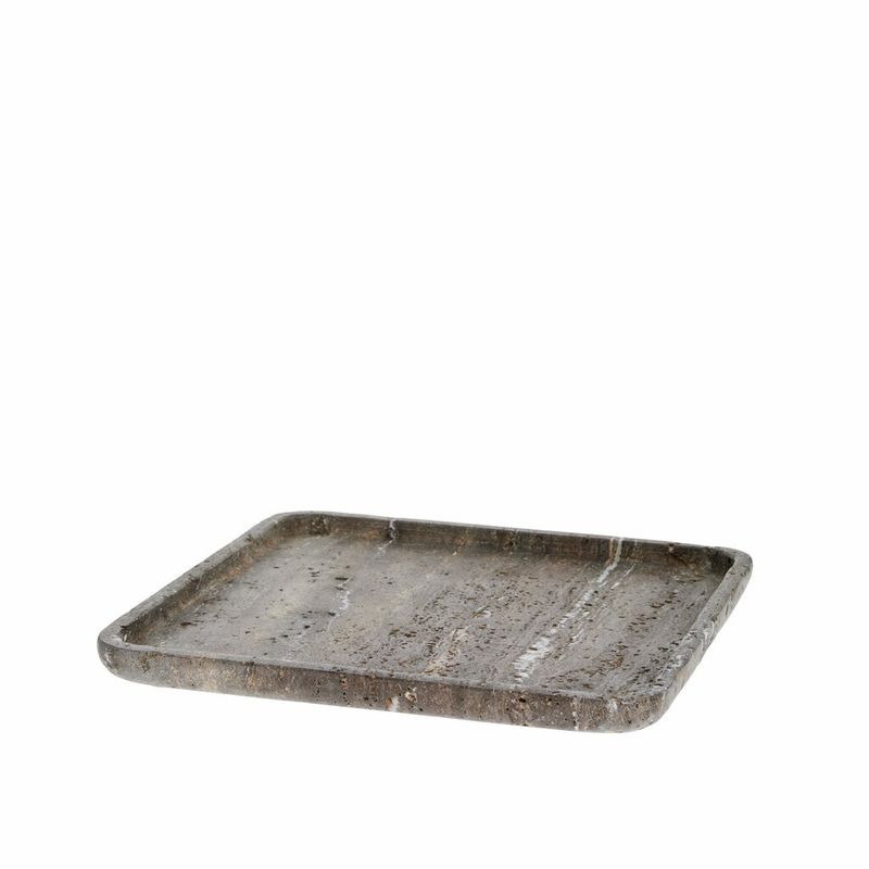 Lene Bjerre Elina Bricka Brun Travertin L25 cm