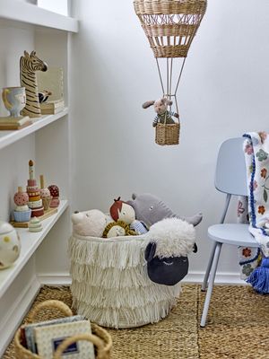 Bloomingville Dolly Korg, Vit, Polyester L40xH30xW25 cm