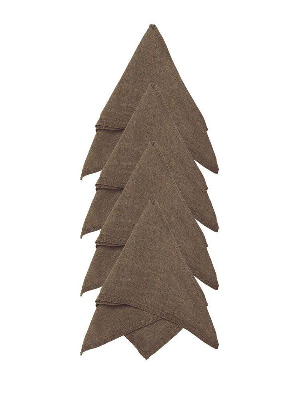 Svanefors Julie Servett 4-pack Brun 45x45 cm