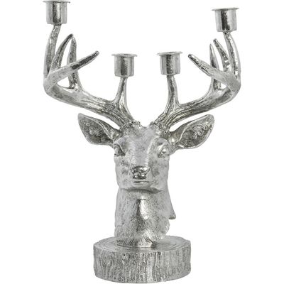 Lene Bjerre Serafina Deer Ljusstake H31 cm Antik Silver