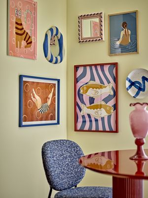 Bloomingville Svela Illustration Med Ram, Brun, Granträ L62xH47xW2,5 cm