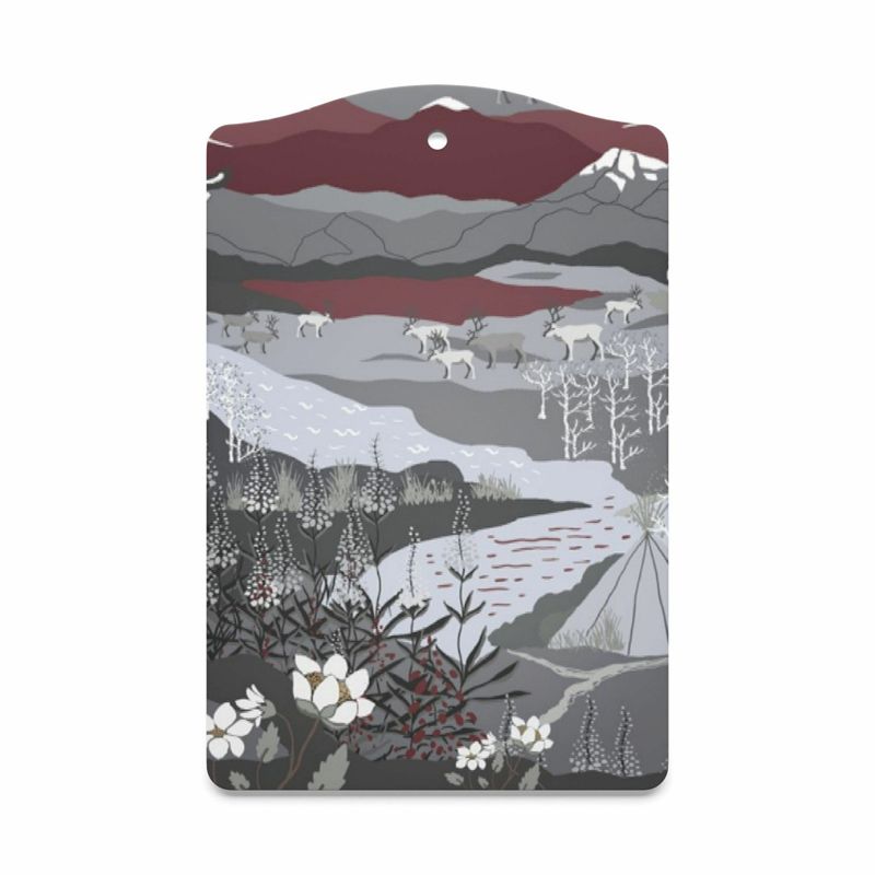 Fjällvandring grå/vinröd serveringsbräda Arvidssons Textil