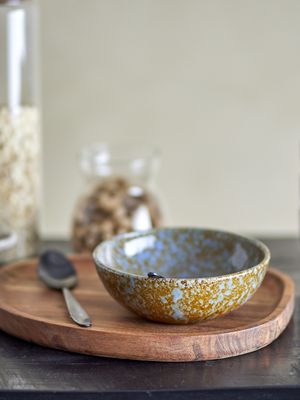 Bloomingville Paula Skålset, Blå, Stengods Ø16xH6 cm, Set om 4