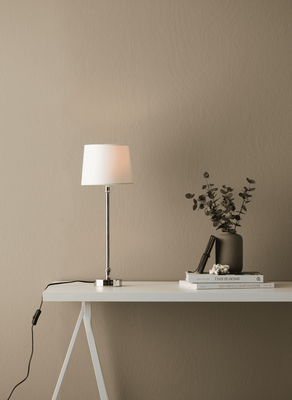 Liam Bordslampa med Vit Skärm 59cm Silver | PR Home