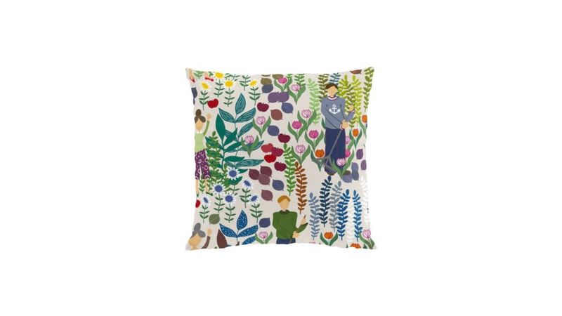 Trädgård linne/multi kuddfodral Arvidssons Textil