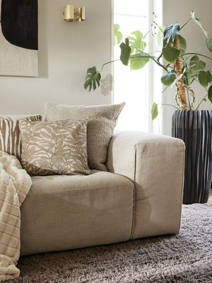 Blad Kuddfodral Beige 45x45cm | Svanefors