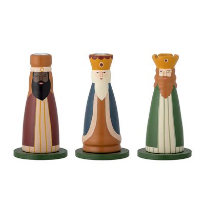Ljusstake Grön Lotus Betiel Set om 3 | Bloomingville