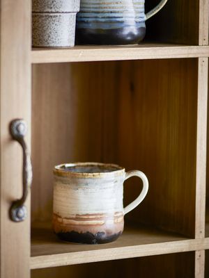 Bloomingville Deana Mugg, Brun, Stengods Ø8,5xH9 cm, Set om 4