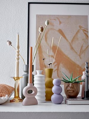 Ljusstake Brun Glas Jamey | Bloomingville