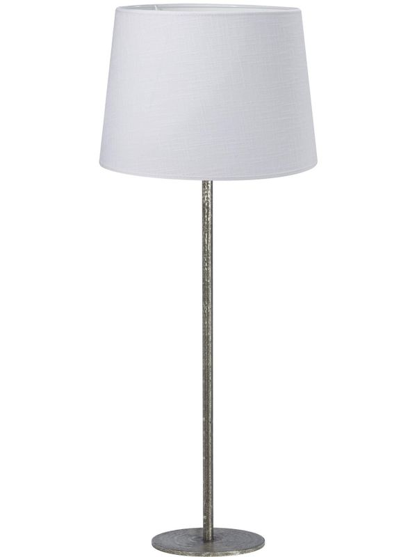 Base Bordslampa med Vit Skärm 58cm Silver | PR Home